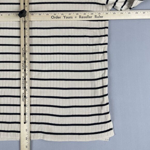 Polo Jeans Ralph Lauren Crewneck Tight Knit Sweater Men's M Beige Black Striped - Picture 7 of 13